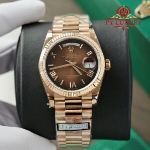 Rolex Day-Date 128235-0075 Brown Ombré Roman Dial 158g Best Replica QF 36mm