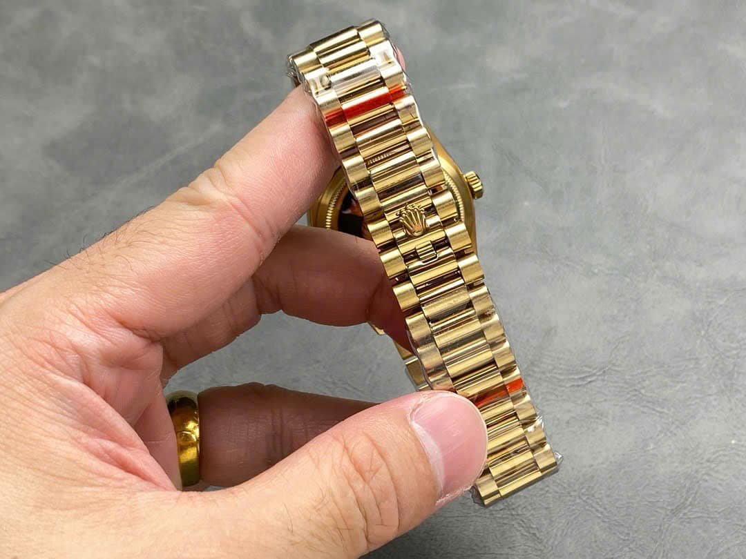 Rolex Day-Date 128238-0118 Yellow Gold Green Ombré Roman Dial 158g Best Replica QF 36mm - 图片 9