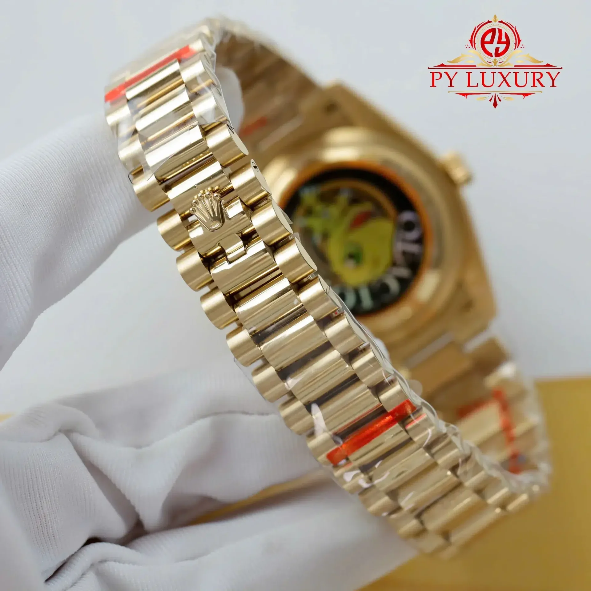 Rolex Day-Date 128238-0130 Yellow Gold Bright Green Diamond-set Dial 158g Super Clone QF 36mm - 图片 9