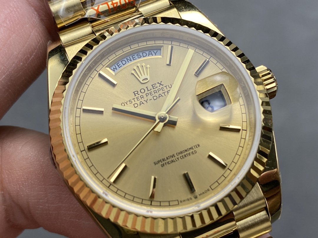 Rolex Day-Date 128238-0113 Yellow Gold Champagne Dial 140g Best Replica QF 36mm - 图片 2