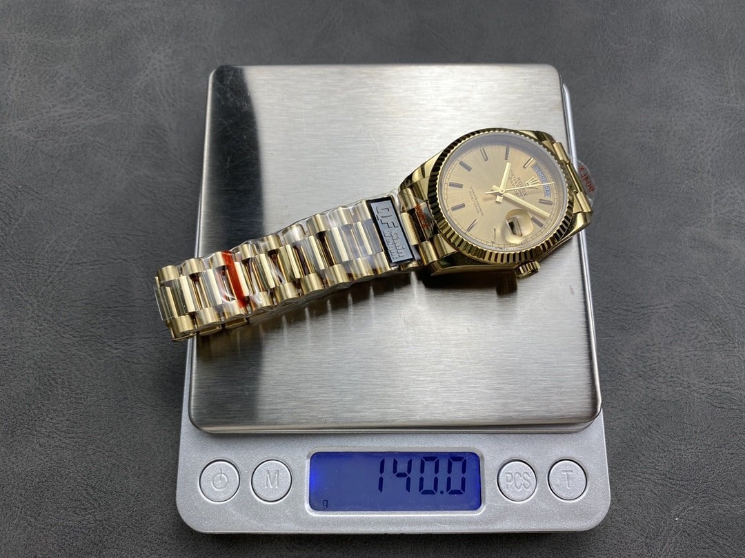 Rolex Day-Date 128238-0113 Yellow Gold Champagne Dial 140g Best Replica QF 36mm - 图片 4