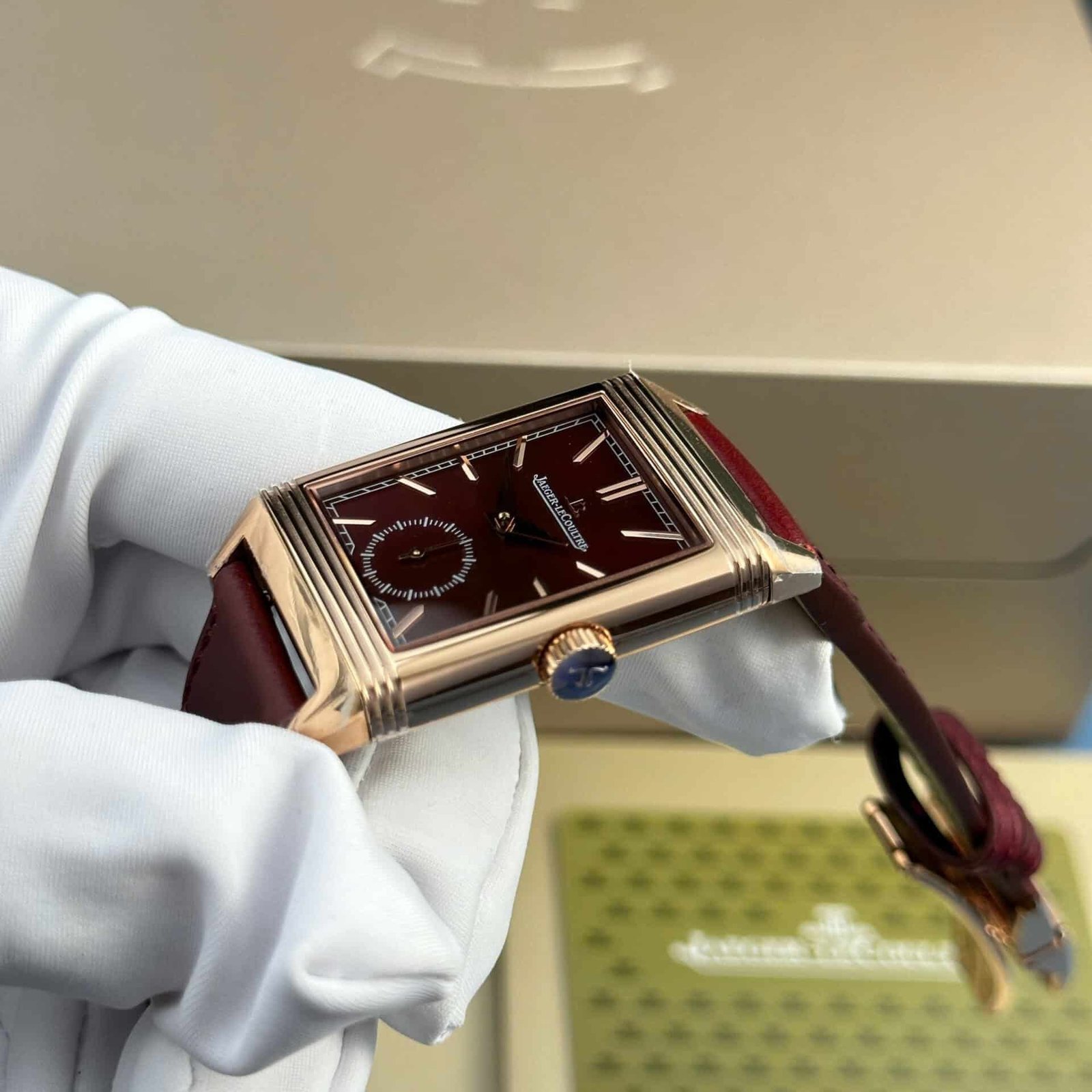 Jaeger – LeCoultre Reverso Tribute Monoface Small Seconds Q713256J Rose Gold Wine-red Dial Best Replica MGF 45.6×27.4mm - 图片 2