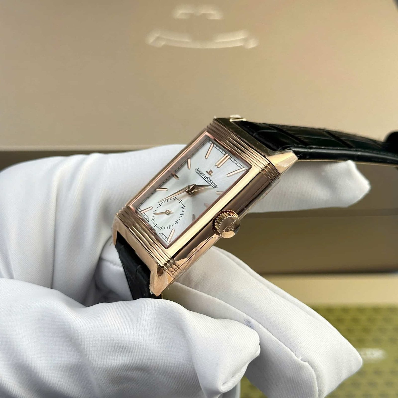 Jaeger – LeCoultre Reverso Tribute Monoface Small Seconds Q7132521 Rose Gold Silver Dial Best Replica MGF 45.6×27.4mm - 图片 4