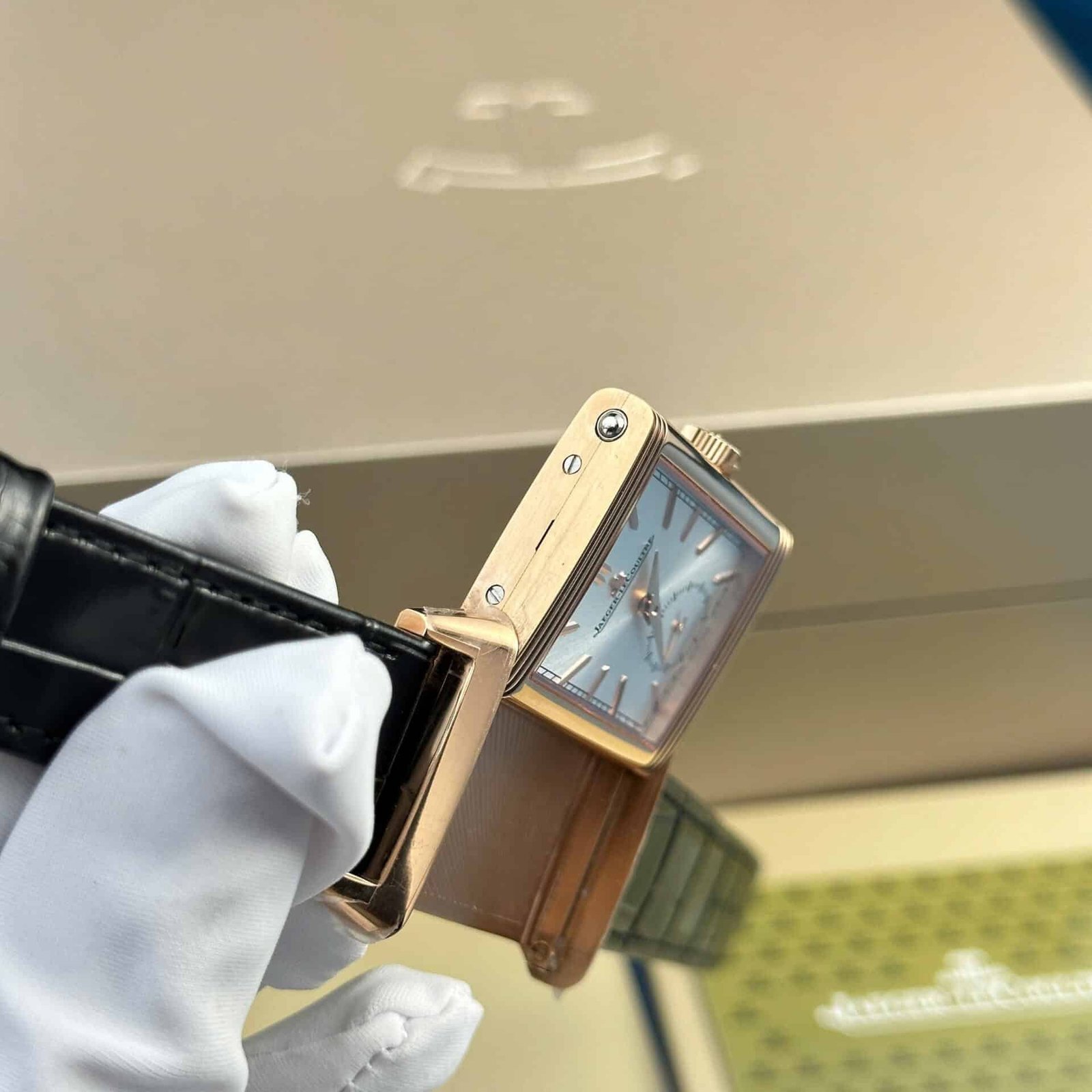Jaeger – LeCoultre Reverso Tribute Monoface Small Seconds Q7132521 Rose Gold Silver Dial Best Replica MGF 45.6×27.4mm - 图片 8
