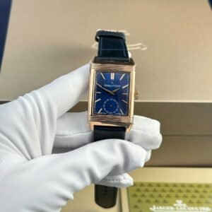 Jaeger-LeCoultre Reverso Tribute Monoface Small Seconds Rose Gold Blue Dial Best Replica MGF 45.6×27.4mm
