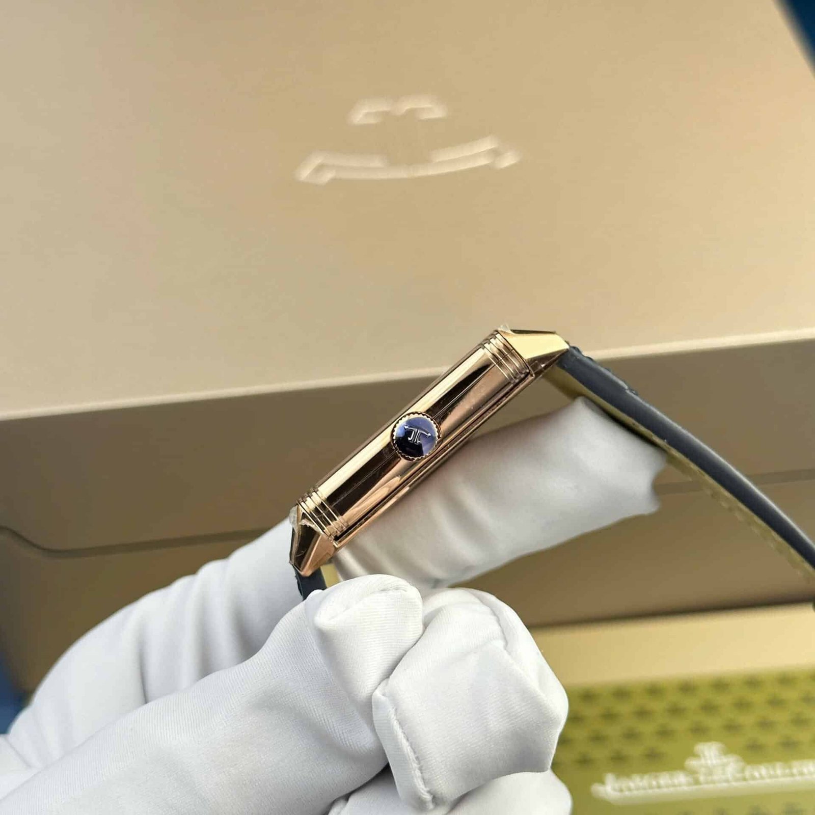 Jaeger-LeCoultre Reverso Tribute Monoface Small Seconds Rose Gold Blue Dial Best Replica MGF 45.6×27.4mm - 图片 6