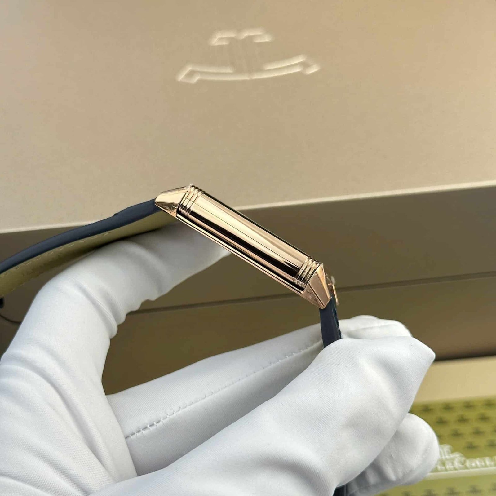 Jaeger-LeCoultre Reverso Tribute Monoface Small Seconds Rose Gold Blue Dial Best Replica MGF 45.6×27.4mm - 图片 7