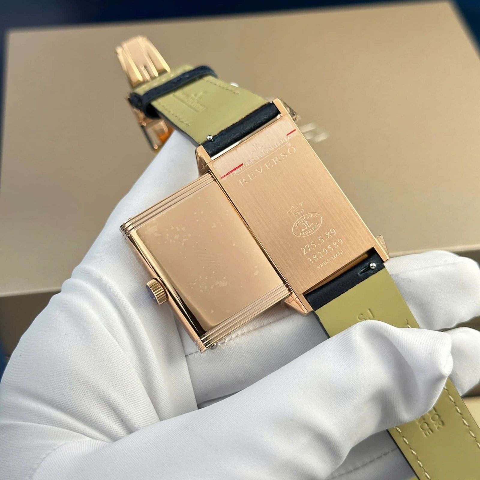 Jaeger-LeCoultre Reverso Tribute Monoface Small Seconds Rose Gold Blue Dial Best Replica MGF 45.6×27.4mm - 图片 8
