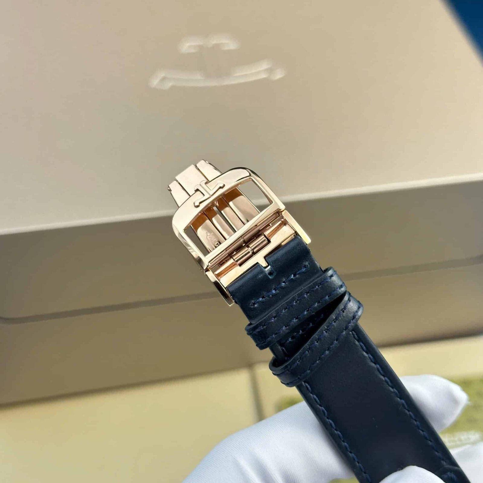 Jaeger-LeCoultre Reverso Tribute Monoface Small Seconds Rose Gold Blue Dial Best Replica MGF 45.6×27.4mm - 图片 9