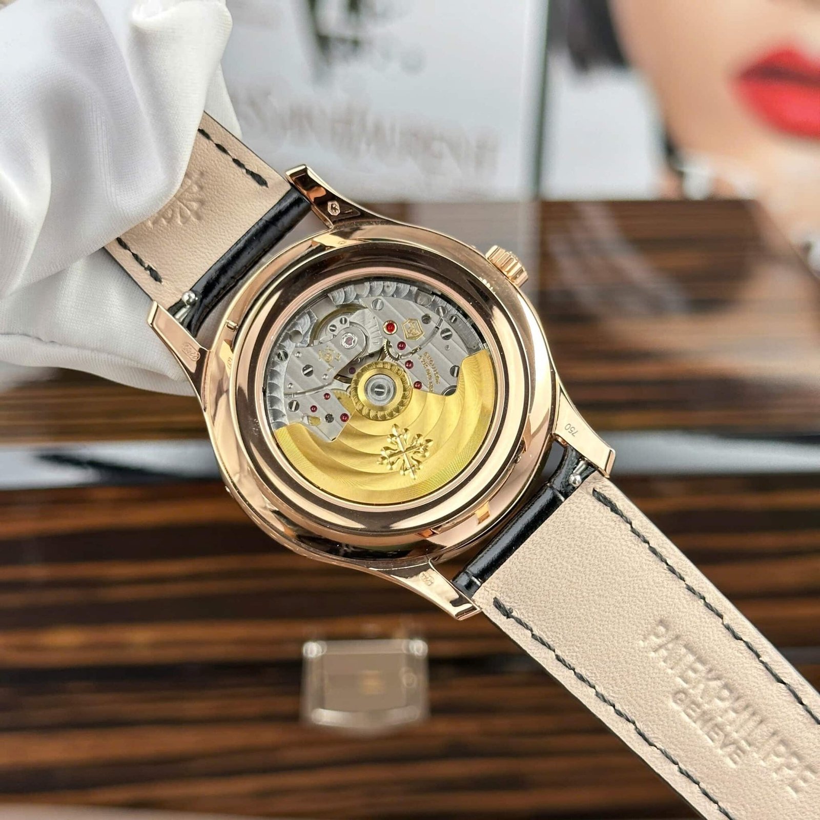 Patek Philippe Complications 5205R-010 Rose Gold Black Dial Leather Replica GRF 40mm - 图片 8