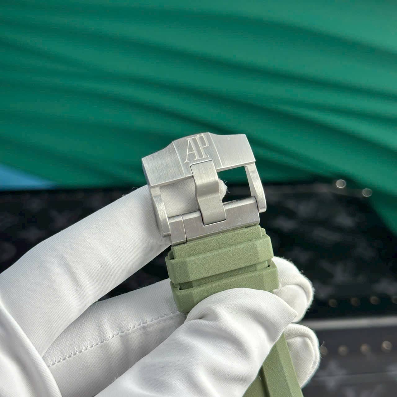 Audemars Piguet Royal Oak Offshore Diver 15720ST Khaki Green Dial Rubber Best Replica APSF 42mm - 图片 8