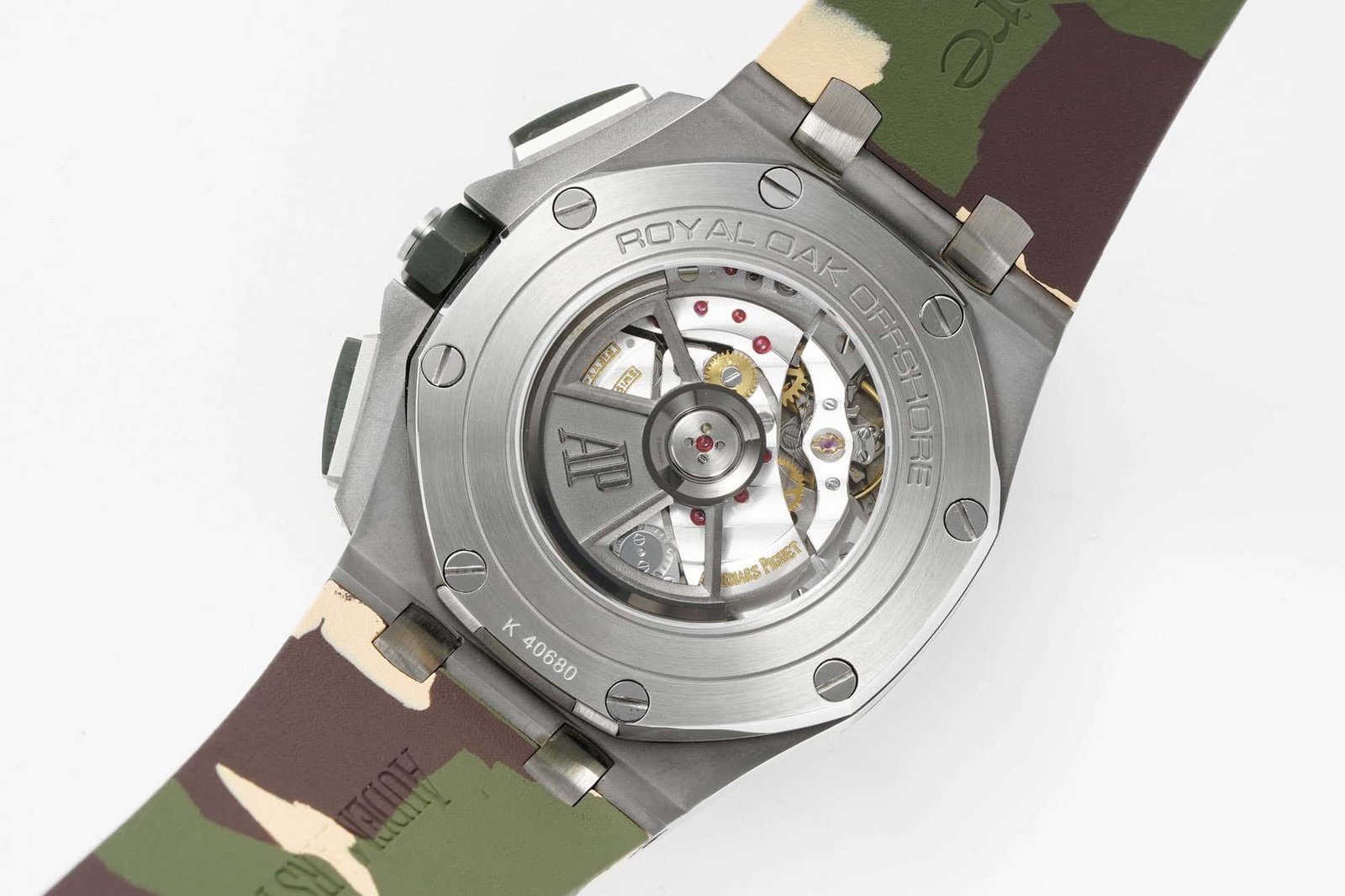 Audemars Piguet Royal Oak Offshore Chronograph 26400SO Beige Dial Green Ceramic Bezel Rubber Best Replica APF 44mm - 图片 8