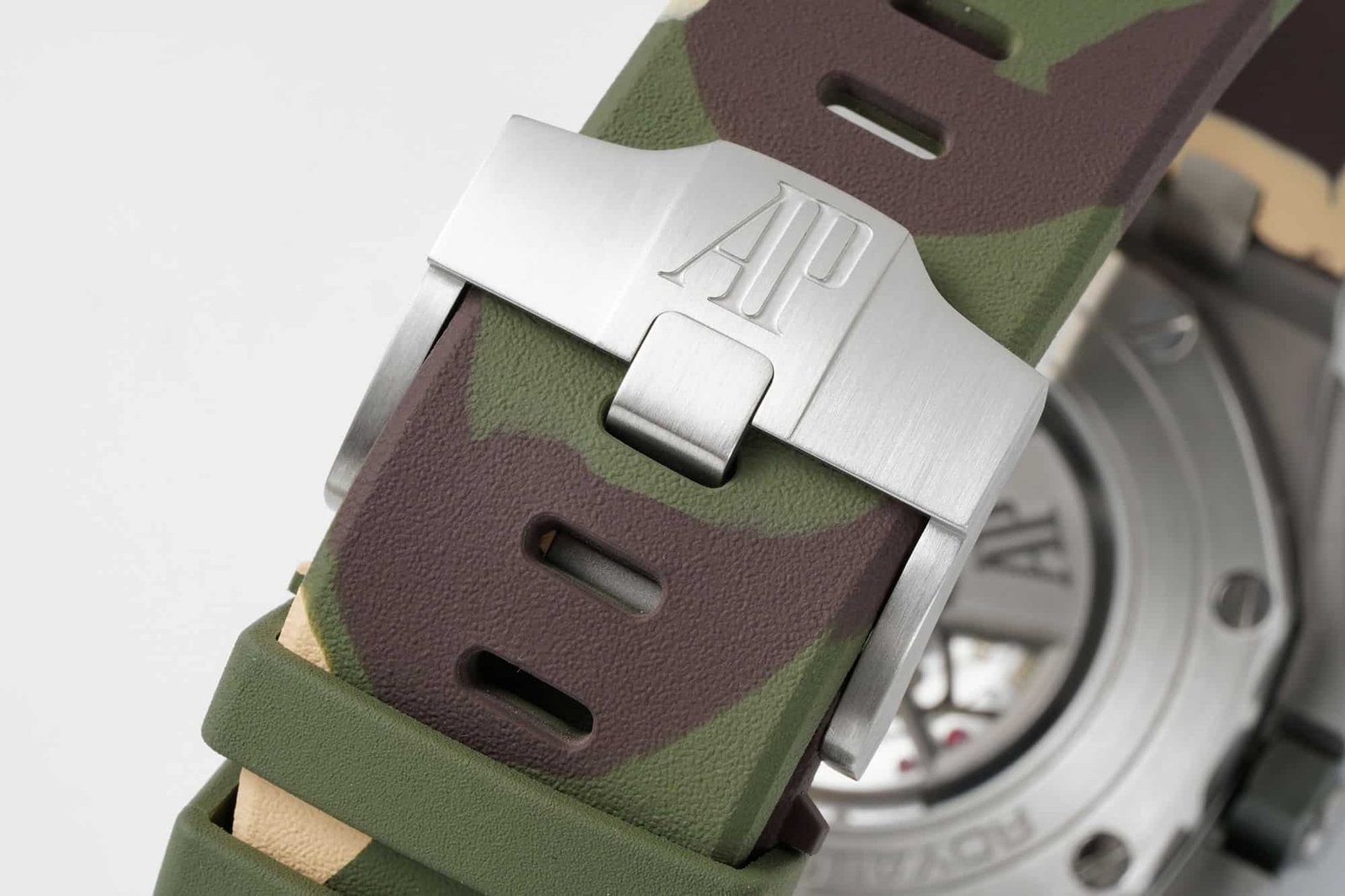Audemars Piguet Royal Oak Offshore Chronograph 26400SO Beige Dial Green Ceramic Bezel Rubber Best Replica APF 44mm - 图片 9