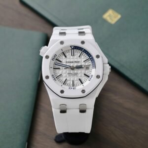 Audemars Piguet Royal Oak Offshore Diver 15707CB White Dial White Ceramic Rubber Best Replica 42mm