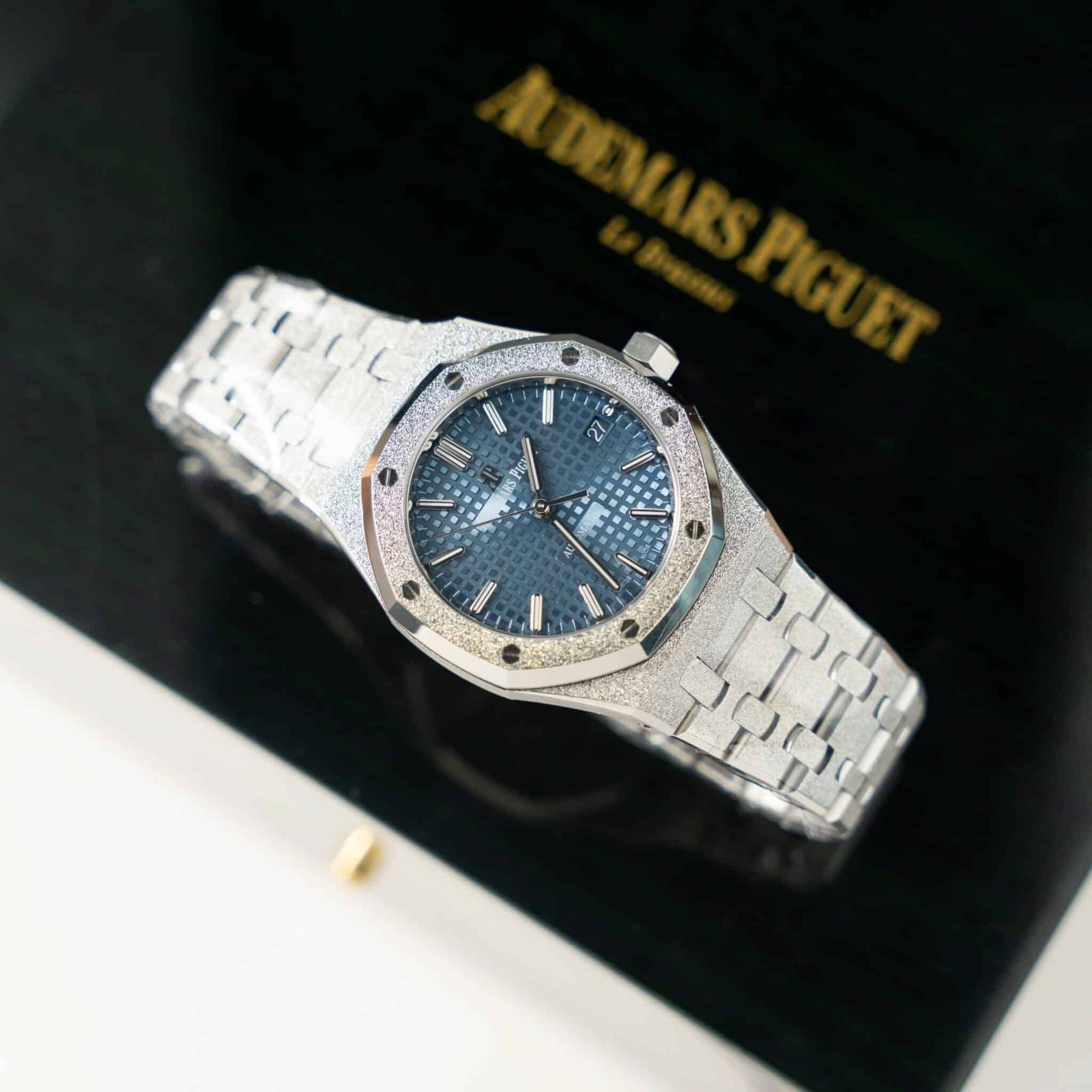 Audemars Piguet Royal Oak 15454BC Frosted Gold Blue Dial Best Replica APSF 37mm - 图片 2