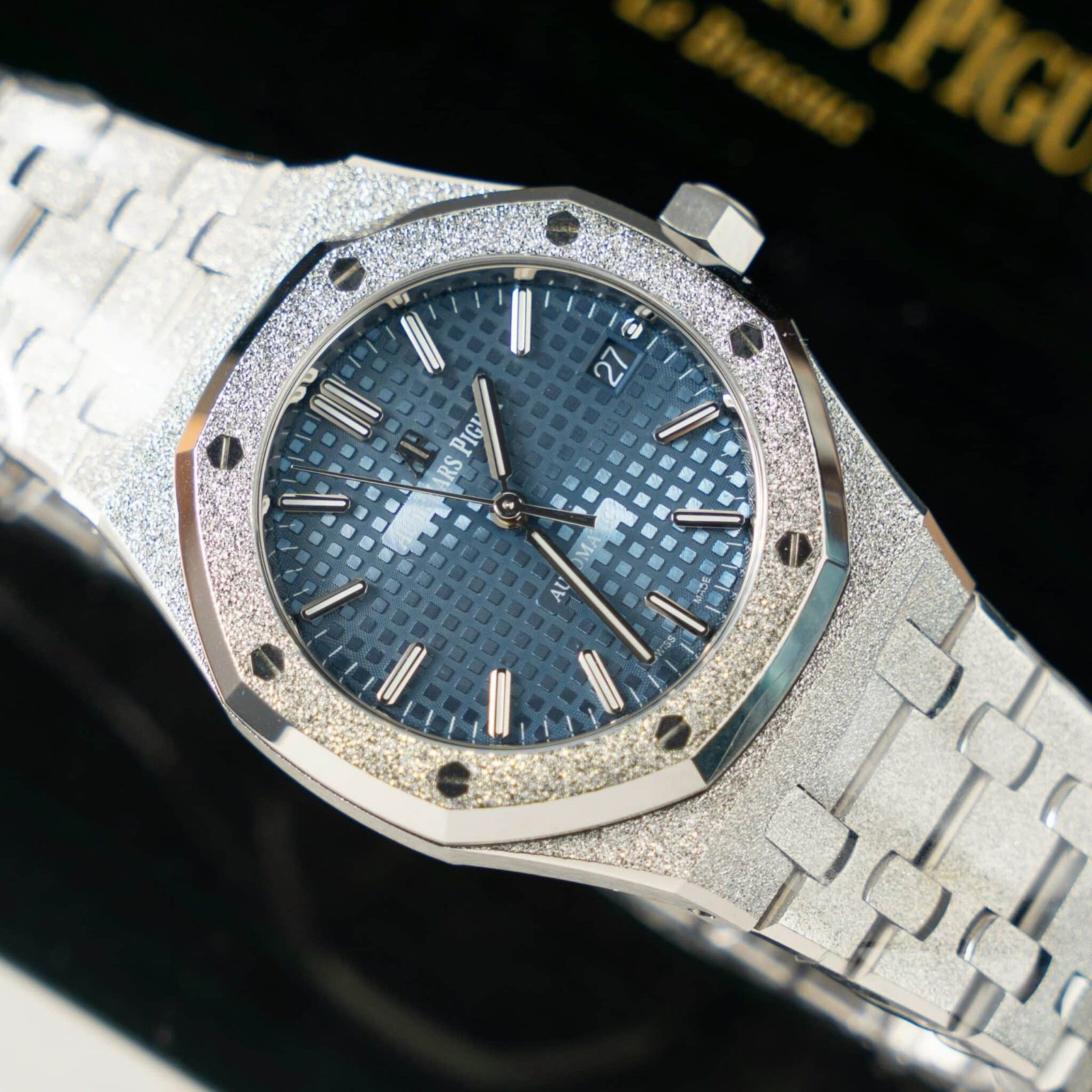 Audemars Piguet Royal Oak 15454BC Frosted Gold Blue Dial Best Replica APSF 37mm - 图片 3