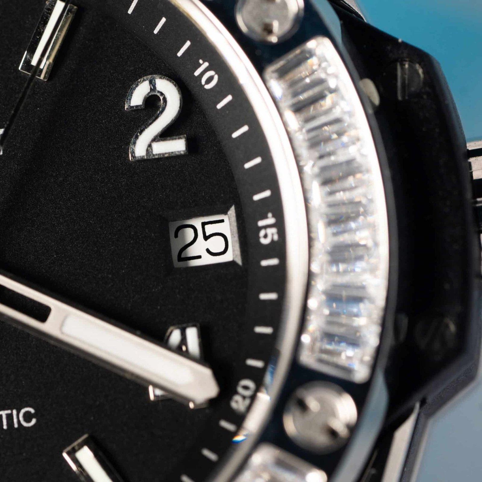 Hublot Big Bang One Click Steel Black Pavé Baguette CZ Stone Bezel Replica 39mm - 图片 5