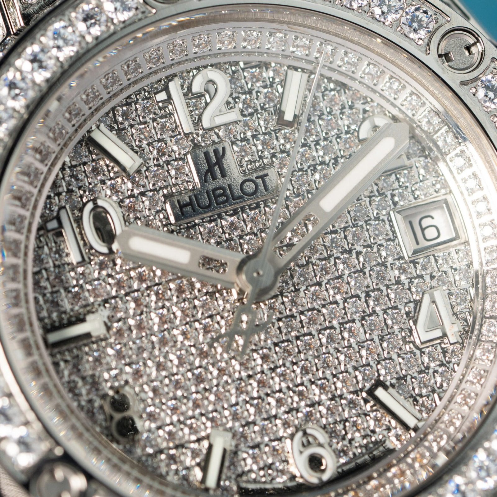 Hublot Big Bang One Click Steel Black Full Pavé CZ Stones Replica 39mm - 图片 4