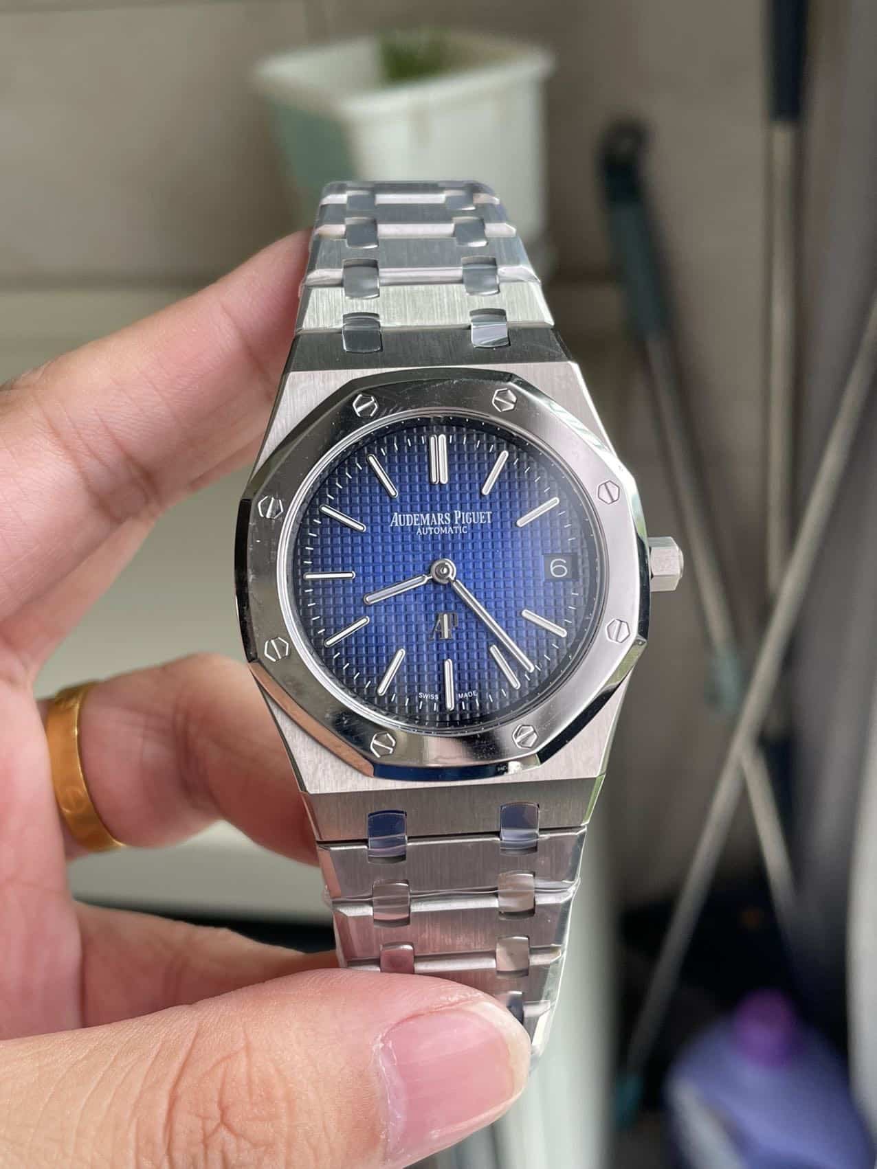 Audemars Piguet Royal Oak Jumbo Extra-thin 15202IP Blue Dial 89g Best Replica ZF 39mm
