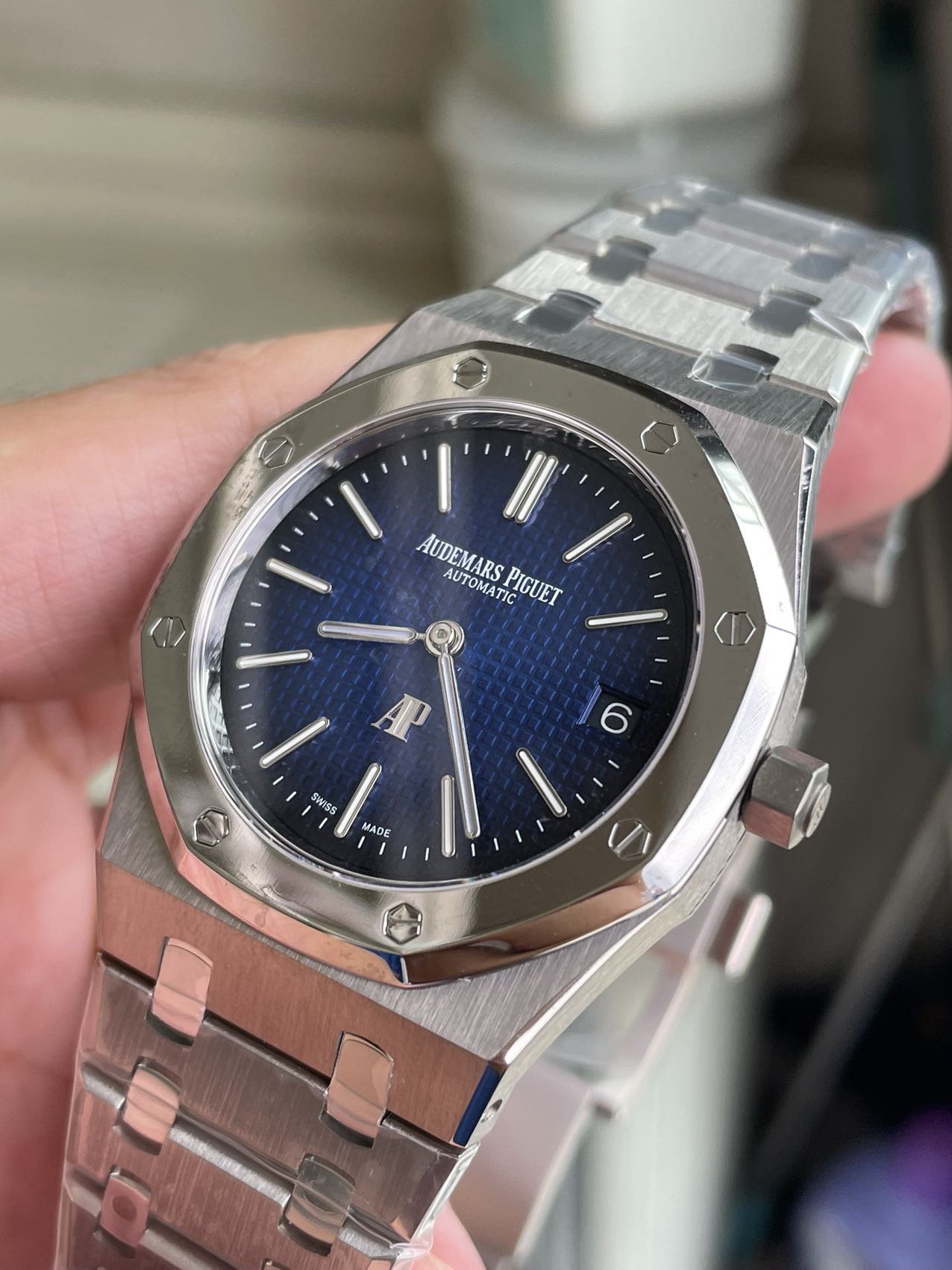 Audemars Piguet Royal Oak Jumbo Extra-thin 15202IP Blue Dial 89g Best Replica ZF 39mm - 图片 4