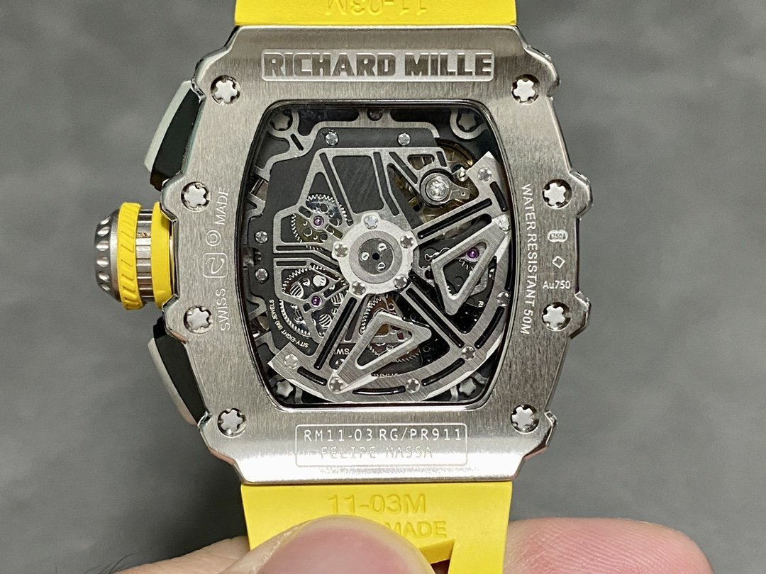 Richard Mille RM11-03 Flyback Chronograph Iced Out CZ Stones Best Replica KVF 49.94×44.5mm - 图片 7