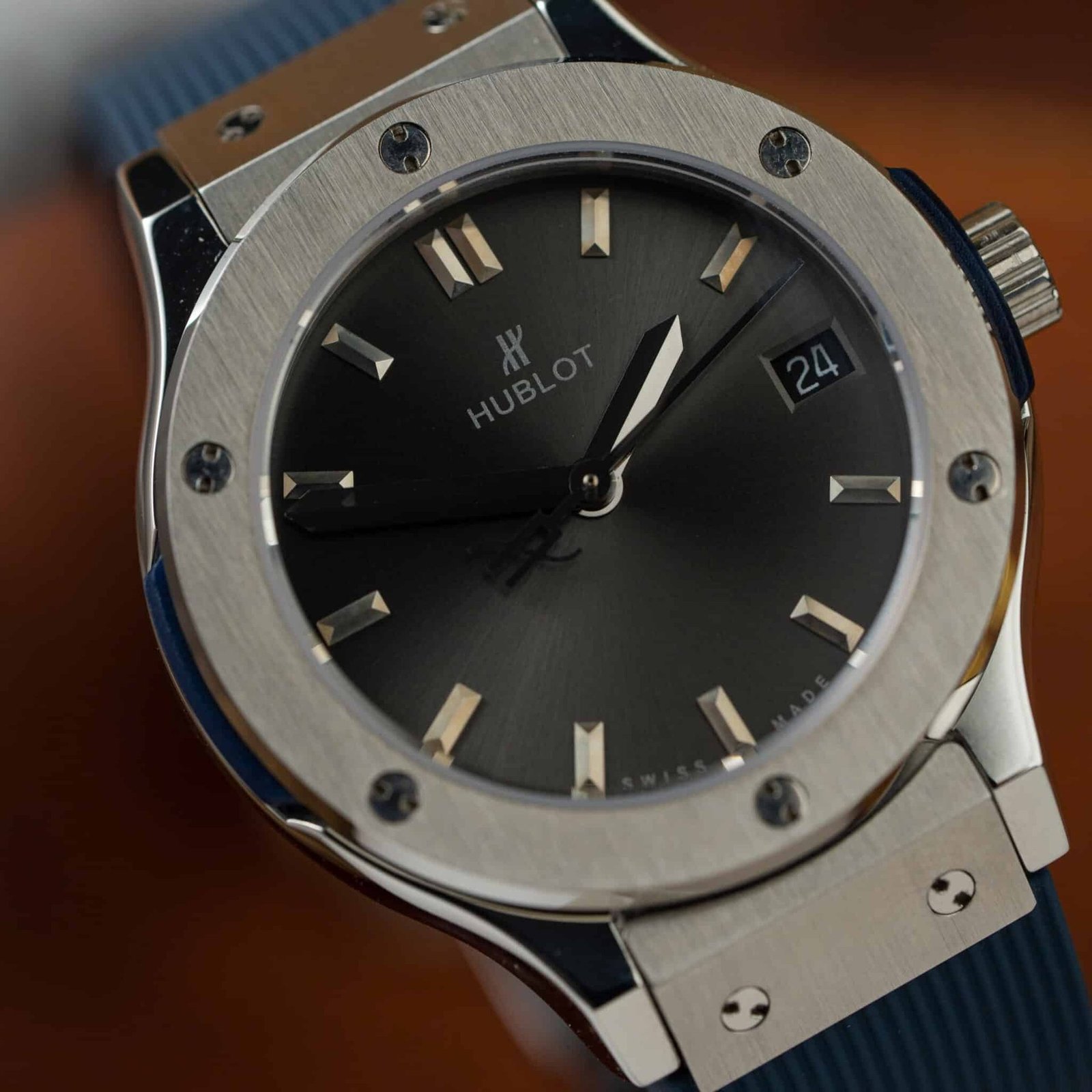Hublot Classic Fusion Titanium Grey Dial Rubber Lady Watch Replica 33mm - 图片 2
