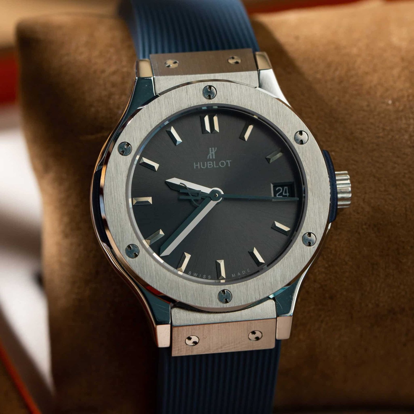 Hublot Classic Fusion Titanium Grey Dial Rubber Lady Watch Replica 33mm - 图片 3