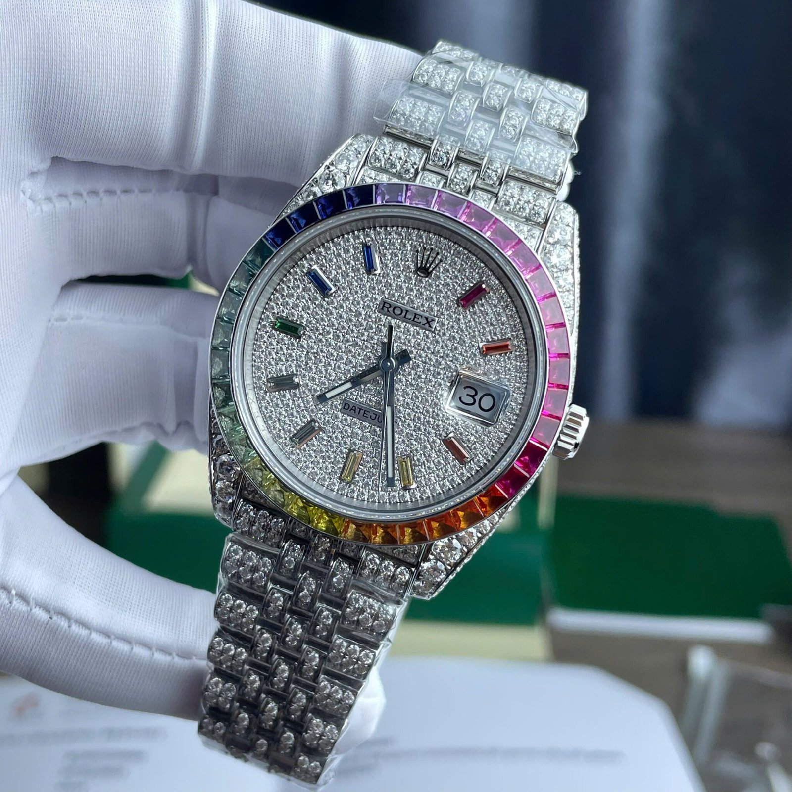 Rolex Datejust 41 Iced Out Moissanite Rainbow Jubilee Best Quality Replica 41mm - 图片 2
