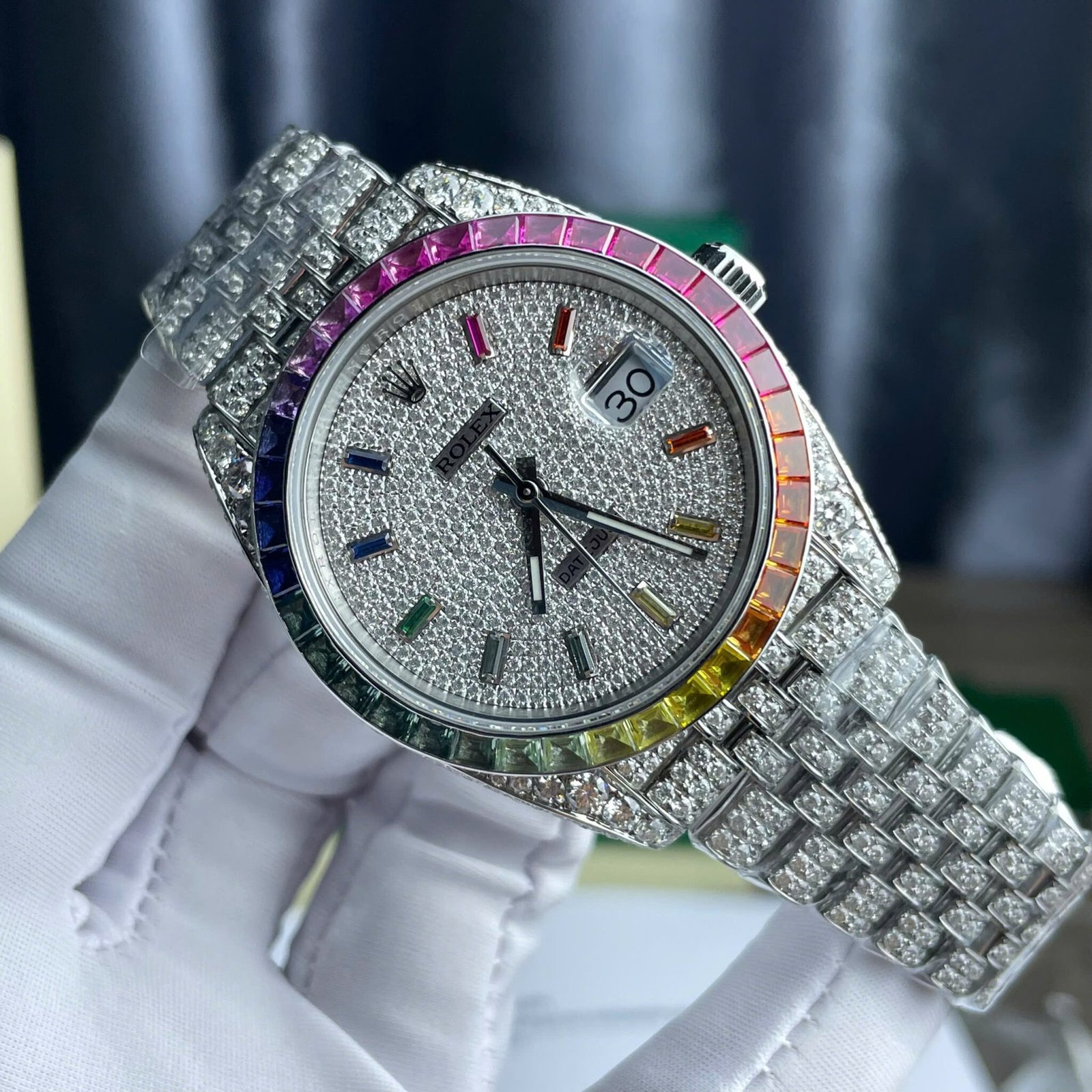Rolex Datejust 41 Iced Out Moissanite Rainbow Jubilee Best Quality Replica 41mm - 图片 3