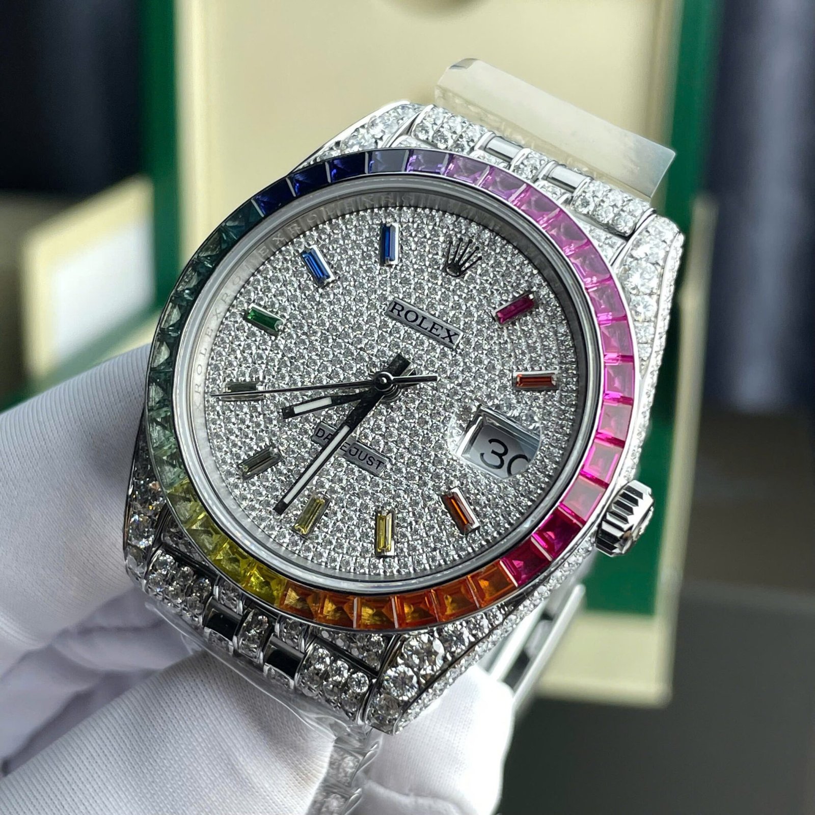 Rolex Datejust 41 Iced Out Moissanite Rainbow Jubilee Best Quality Replica 41mm - 图片 4