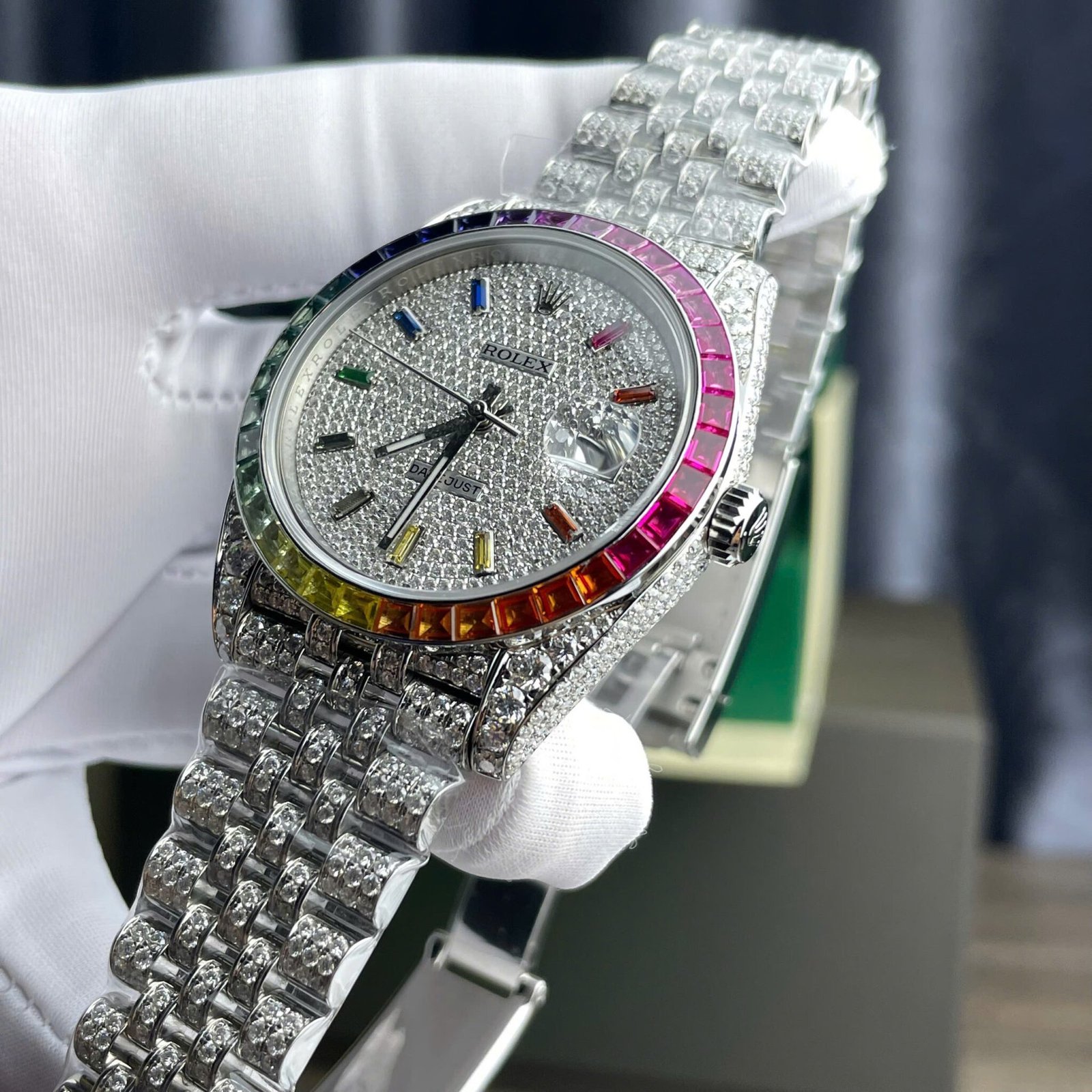 Rolex Datejust 41 Iced Out Moissanite Rainbow Jubilee Best Quality Replica 41mm - 图片 6