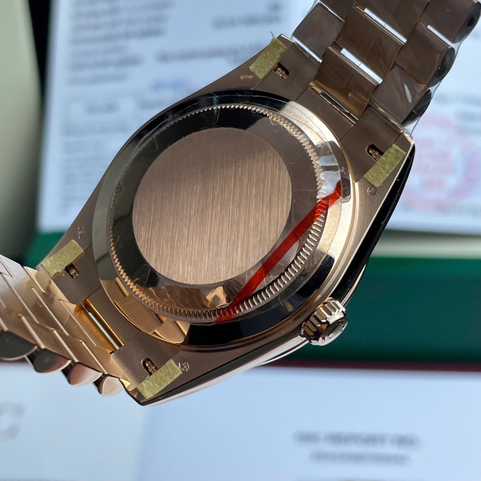Rolex Day-Date 228345RBR Chocolate Baguette Dial 18K Gold Wrapped Moissanite Bezel 174g GMF V3 40mm - 图片 7