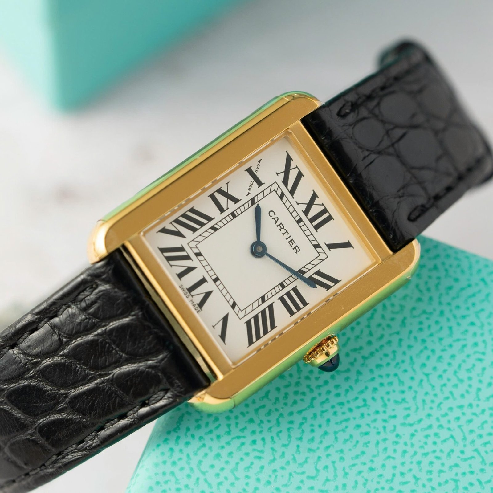 Cartier Tank Solo W5200002 Yellow Gold Ladies Small Model Leather Replica 31 x 24mm - 图片 2