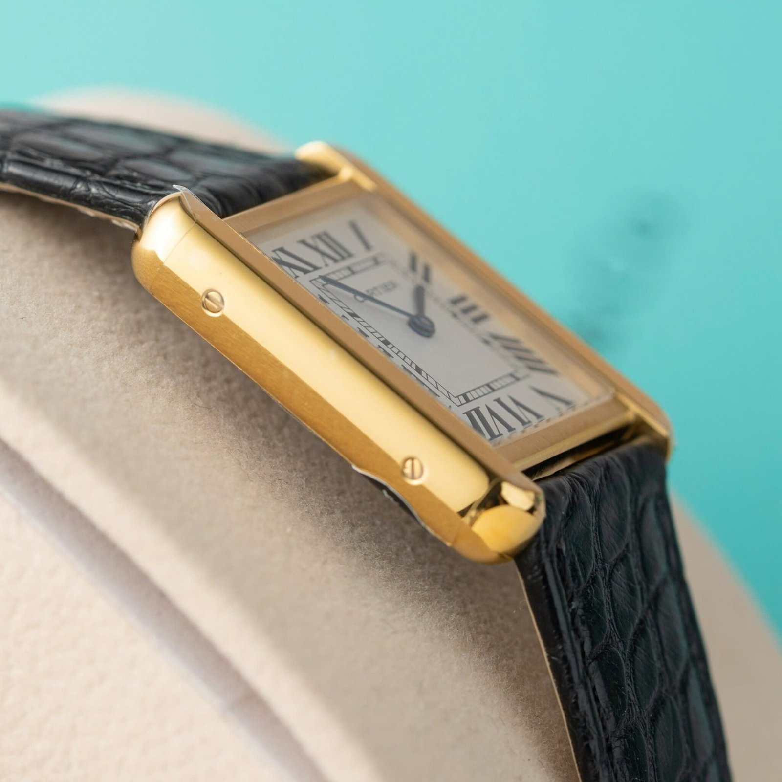 Cartier Tank Solo W5200002 Yellow Gold Ladies Small Model Leather Replica 31 x 24mm - 图片 4