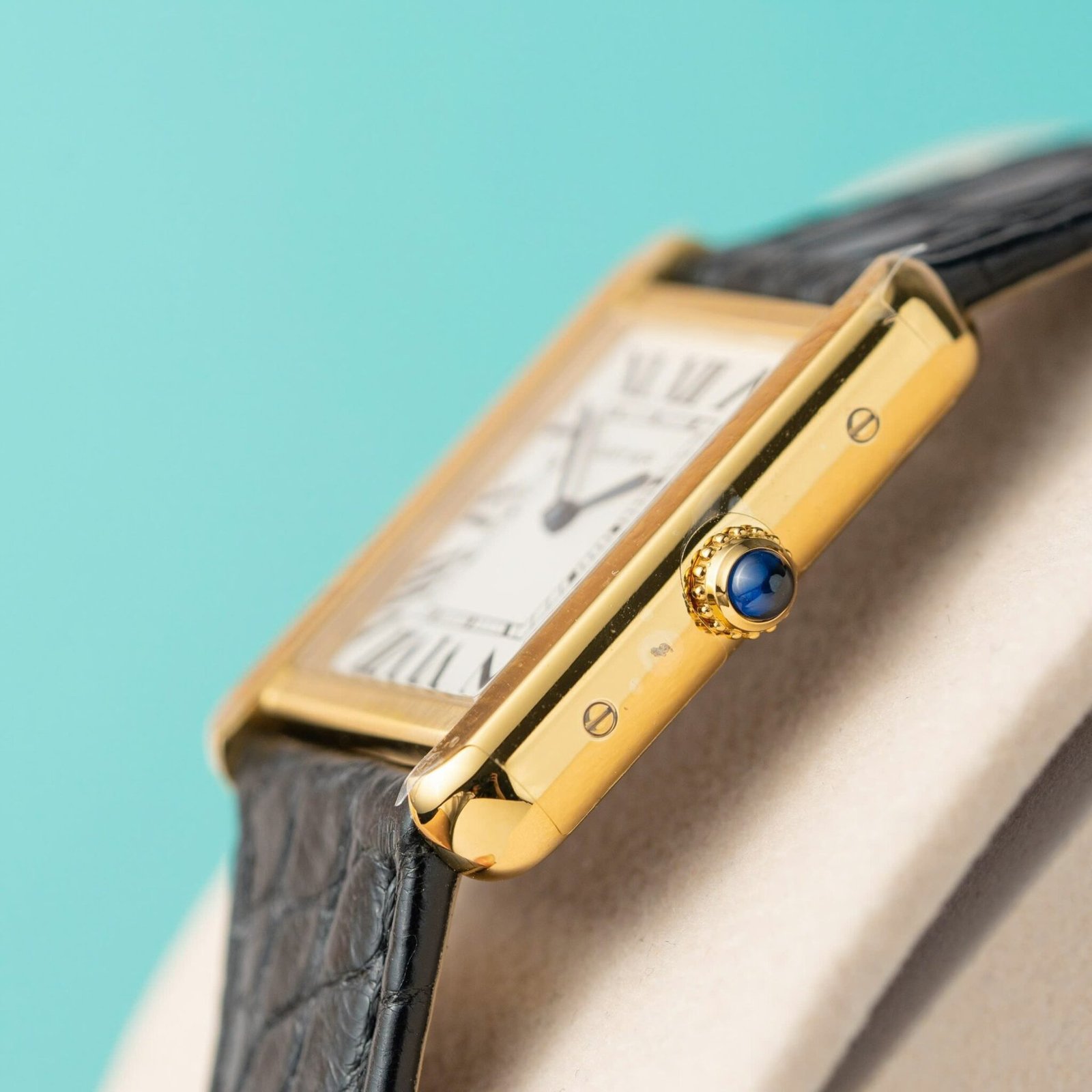 Cartier Tank Solo W5200002 Yellow Gold Ladies Small Model Leather Replica 31 x 24mm - 图片 5