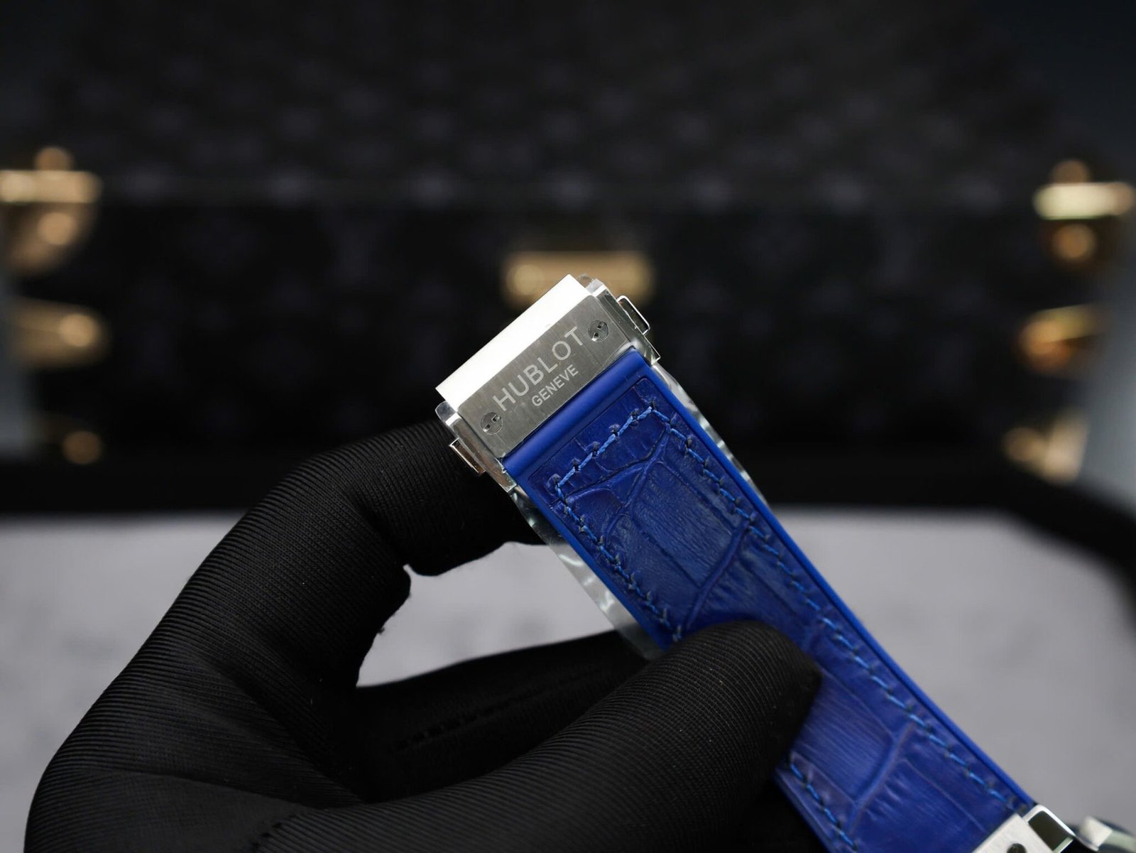 Hublot Big Bang Chronograph Steel Blue Custom Moissanite Bezel Replica 41mm - 图片 9