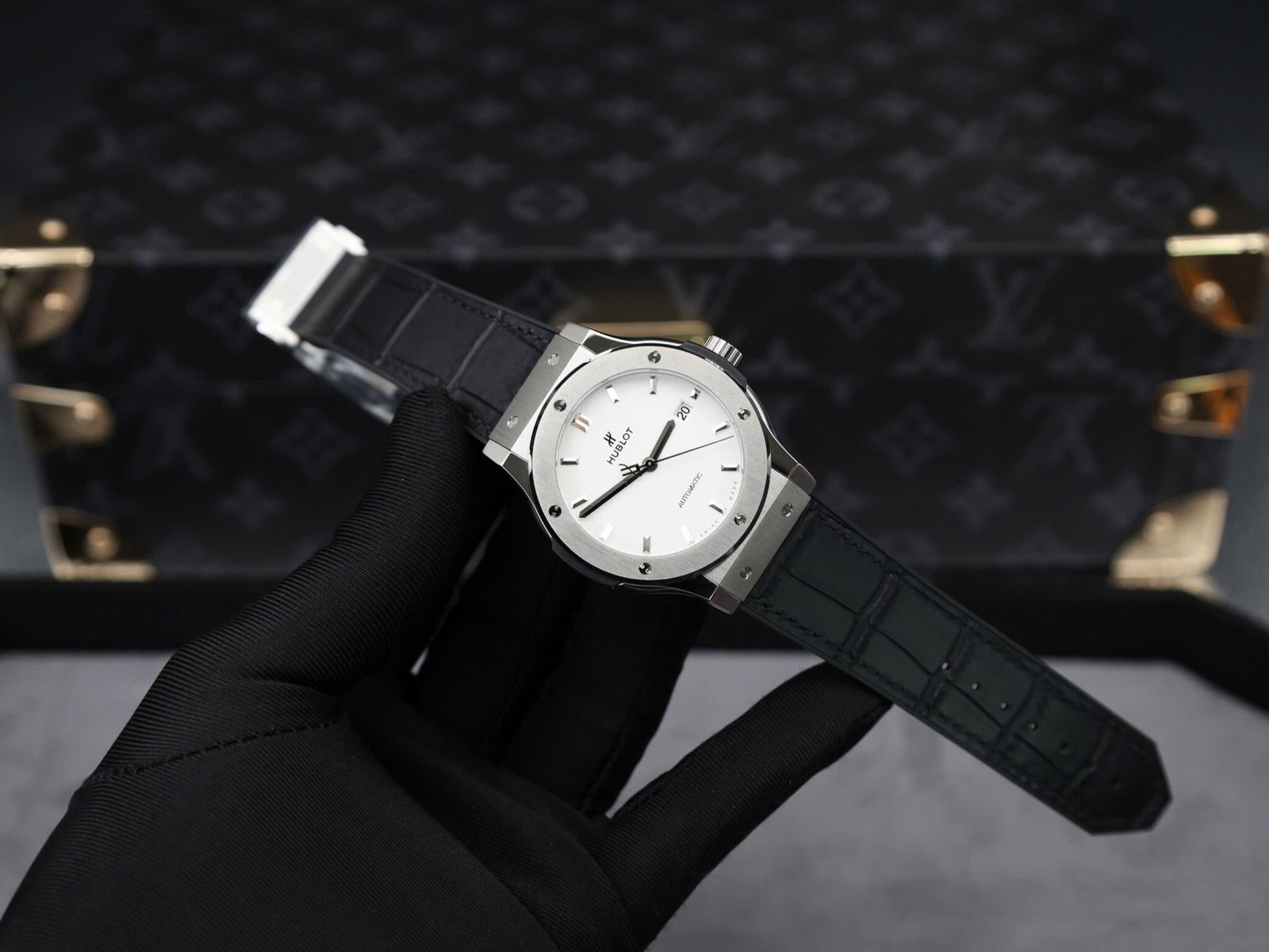 Hublot Classic Fusion Titanium White Dial Leather Strap 1:1 Copy 42mm - 图片 2
