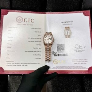 Rolex Day-Date 36 Meteorite Dial 18K Rose Gold Wrapped Custom Moissanite Dial & Moissanite Bracelet Best Replica 36mm