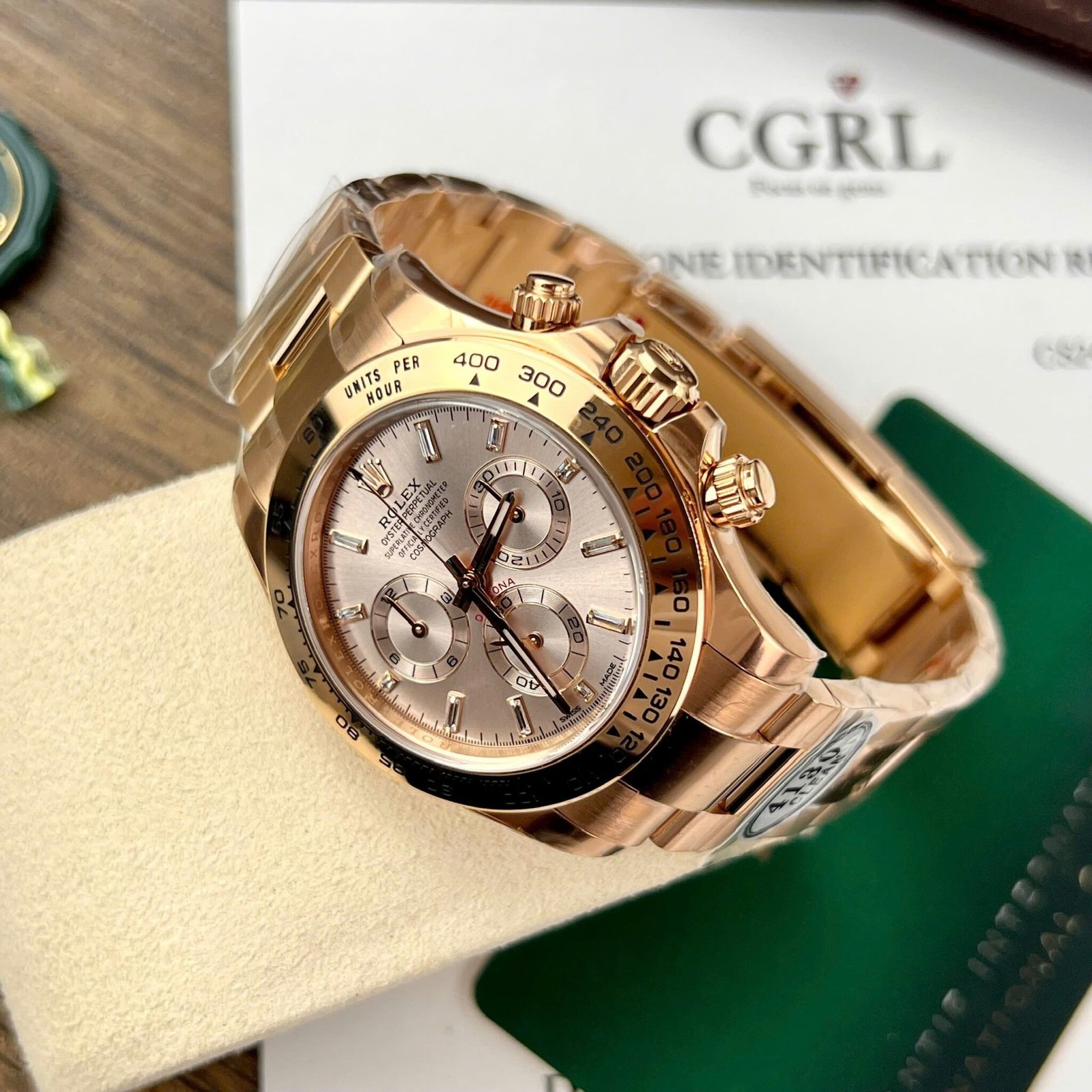 Rolex Daytona 116505-0017 “Sundust Dial” with Baguette-Diamond Index Replica Clean Factory 40mm - 图片 3