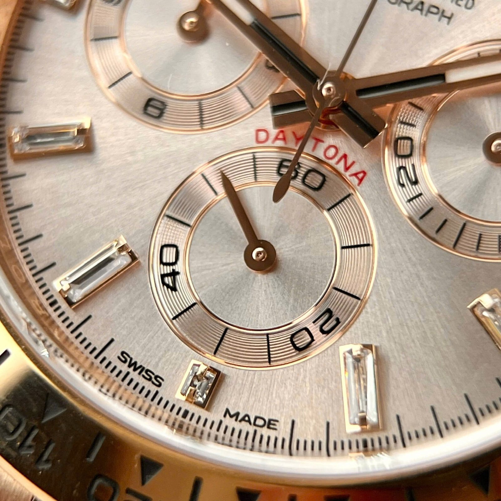 Rolex Daytona 116505-0017 “Sundust Dial” with Baguette-Diamond Index Replica Clean Factory 40mm - 图片 6