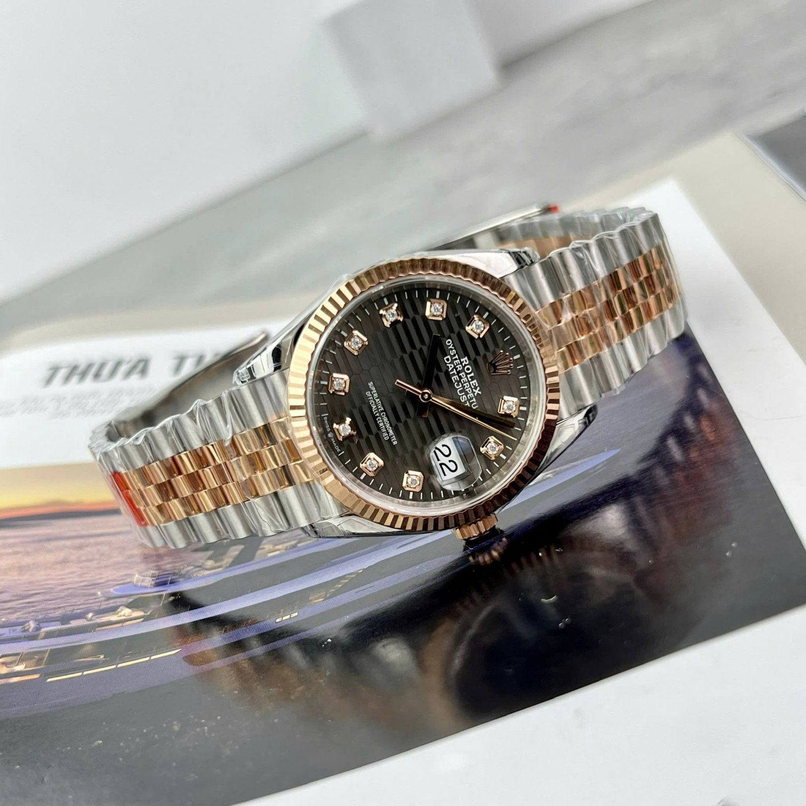 Rolex Datejust 126231 Two Tone Grey Motif Diamond Dial Jubilee 1:1 Best Replica VSF 36mm - 图片 3