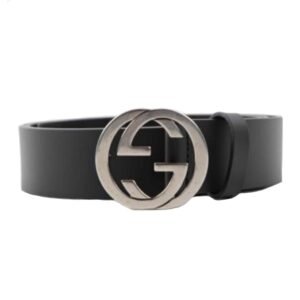 GUCCI INTERLOCKING-G LEATHER BELT - B12