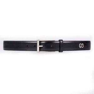 GUCCI LEATHER BELT WITH GG DETAIL - B46