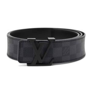 LOUIS VUITTON BELT INITIALES DAMIER GRAPHITE BLACK GREY - B30