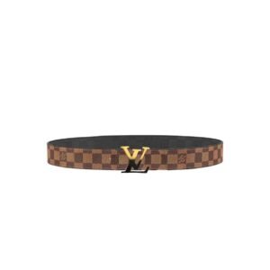 LOUIS VUITTON INITIALES 40MM REVERSIBLE DAMIER EBENE CANVAS BELT - B89