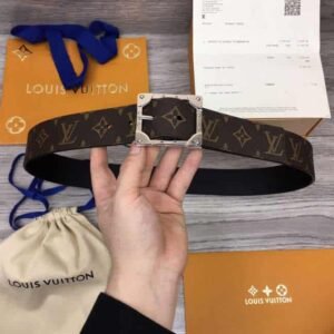 LOUIS VUITTON PYRAMIDE FRAME 40MM REVERSIBLE BELT - B165