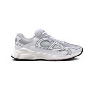 DIOR B30 SNEAKERS GRAY MESH AND WHITE TECHNICAL FABRIC - CD85