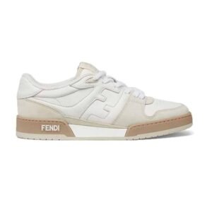 Fendi Match Low-Top Sneakers In White Suede - FD31