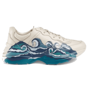 GUCCI RHYTON LEATHER SNEAKER WITH WAVE