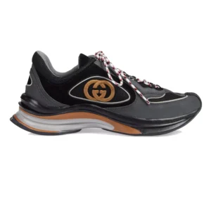 GUCCI RUN TRAINER SNEAKERS IN BLACK AND GREY  – GC159